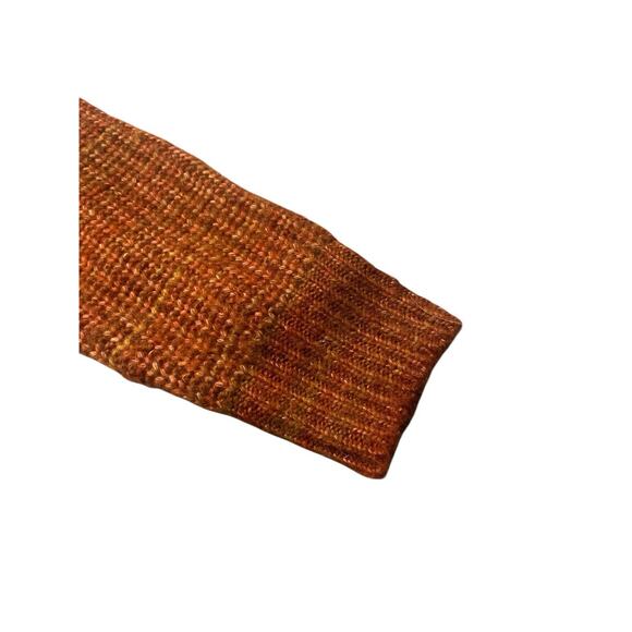 Evereve Womens Knit Sweater Orange Brown Striped Size L Soft - Picture 4 of 5